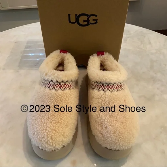 UGG Tazz UGG Braid Slippers Natural 9 New in Box - Picture 6 of 16